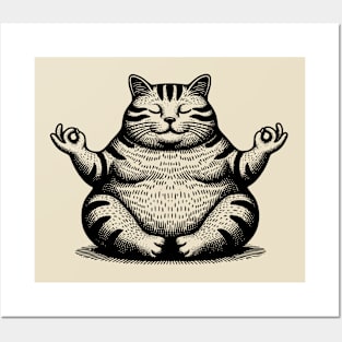 Meditation Cat Posters and Art